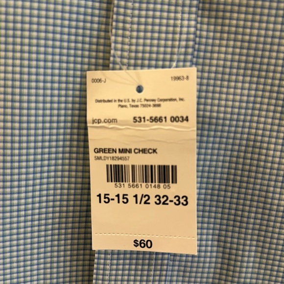 Stafford Coolmax M Blue Long Sleeve Shirt NWT - Picture 4 of 5